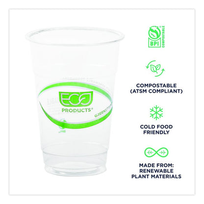 GreenStripe PLA Cold Cups, 10 oz, Plastic, Clear, 1,000/Carton