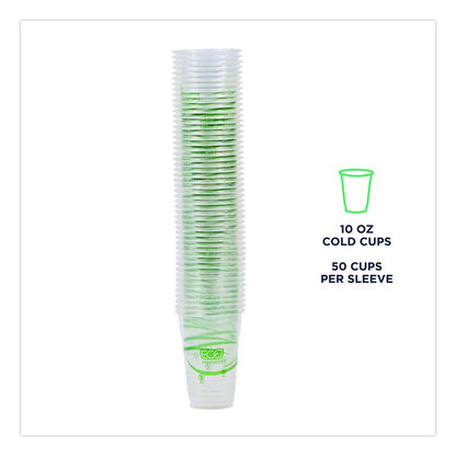 GreenStripe PLA Cold Cups, 10 oz, Plastic, Clear, 1,000/Carton
