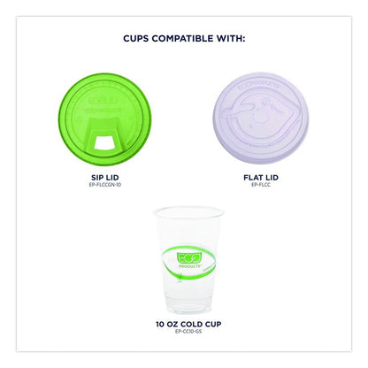 GreenStripe PLA Cold Cups, 10 oz, Plastic, Clear, 1,000/Carton
