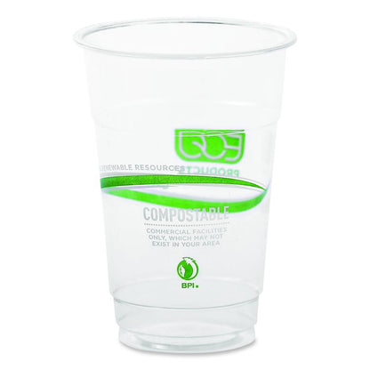 GreenStripe PLA Cold Cups, 10 oz, Plastic, Clear, 1,000/Carton