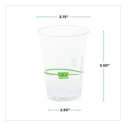 GreenStripe Renewable and Compostable Cold Cups Convenience Pack, 16 oz, Plastic, Clear, 50/Pack