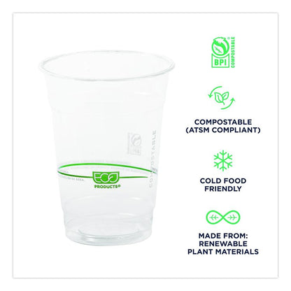 GreenStripe Renewable and Compostable Cold Cups Convenience Pack, 16 oz, Plastic, Clear, 50/Pack