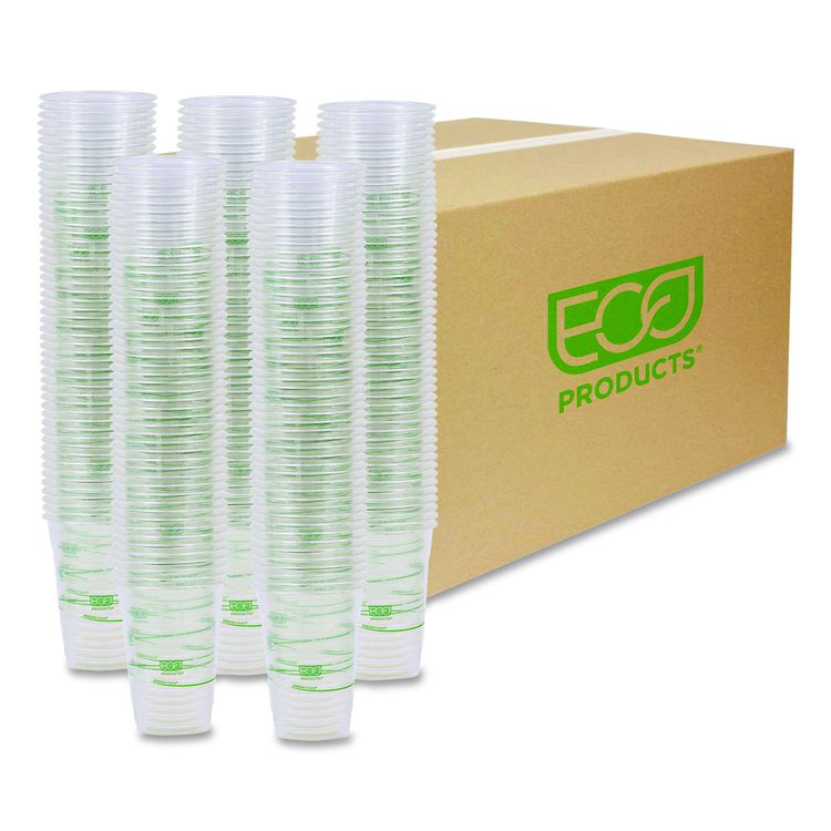 GreenStripe Renewable and Compostable Cold Cups Convenience Pack, 16 oz, Plastic, Clear, 50/Pack