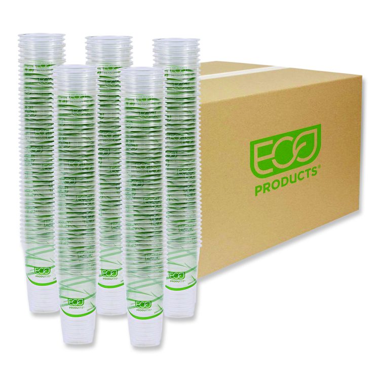 GreenStripe Renewable and Compostable Cold Cups, 20 oz, Plastic, Clear, 50/Pack, 20 Packs/Carton