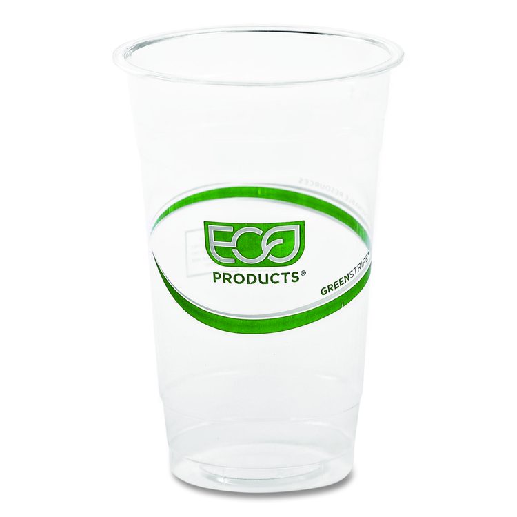 GreenStripe Renewable and Compostable Cold Cups, 20 oz, Plastic, Clear, 50/Pack, 20 Packs/Carton