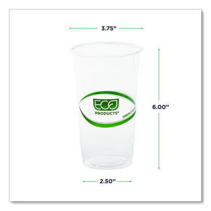 GreenStripe Renewable and Compostable PLA Cold Cups, 24 oz, Plastic, Clear, 50/Pack, 20 Packs/Carton