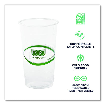 GreenStripe Renewable and Compostable PLA Cold Cups, 24 oz, Plastic, Clear, 50/Pack, 20 Packs/Carton