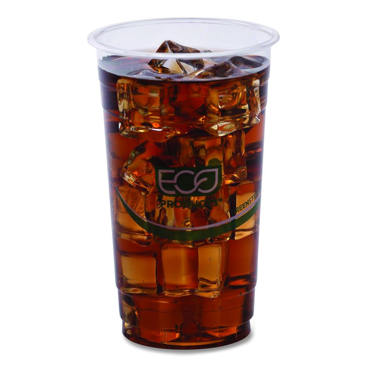GreenStripe Renewable and Compostable PLA Cold Cups, 24 oz, Plastic, Clear, 50/Pack, 20 Packs/Carton