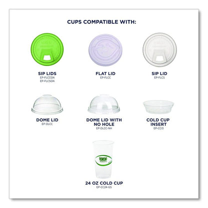 GreenStripe Renewable and Compostable PLA Cold Cups, 24 oz, Plastic, Clear, 50/Pack, 20 Packs/Carton