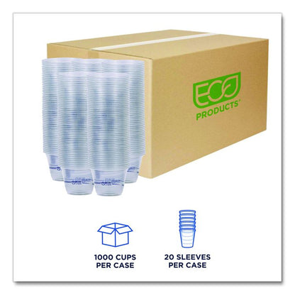 BlueStripe 25% Recycled Content Cold Cups, 9 oz, Plastic, Clear/Blue, 50/Pack, 20 Packs/Carton