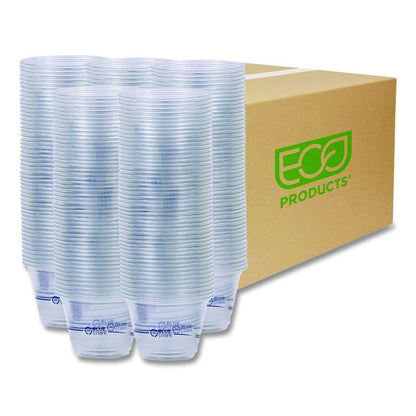 BlueStripe 25% Recycled Content Cold Cups, 9 oz, Plastic, Clear/Blue, 50/Pack, 20 Packs/Carton