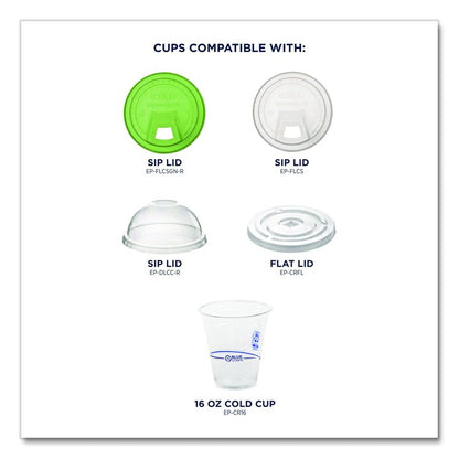 BlueStripe 25% Recycled Content Cold Cups, 16 oz, Plastic, Clear/Blue, 50/Pack, 20 Packs/Carton
