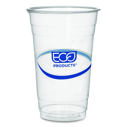 BlueStripe 25% Recycled Content Cold Cups, 20 oz, Plastic, Clear/Blue, 1,000/Carton