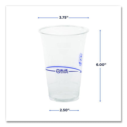 BlueStripe Recycled Content Clear Plastic Cold Drink Cups, 24 oz, 600/Carton
