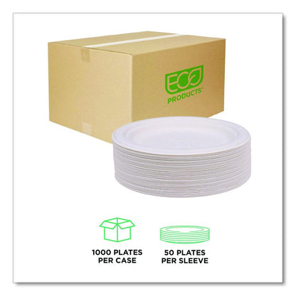 Vanguard Renewable and Compostable Sugarcane Plates, 7" dia, White, 1,000/Carton
