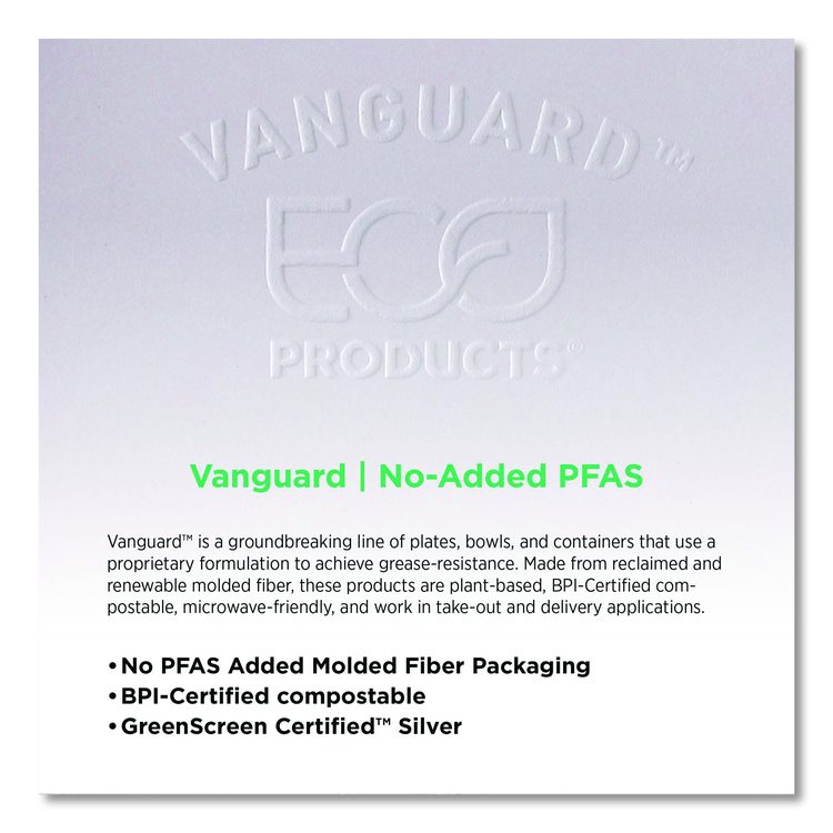 Vanguard Renewable and Compostable Sugarcane Plates, 7" dia, White, 1,000/Carton