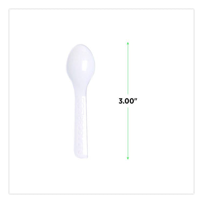 Plantware CPLA Tasting Spoon, Plastic, 3", White, 2,000/Carton