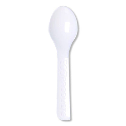 Plantware CPLA Tasting Spoon, Plastic, 3", White, 2,000/Carton
