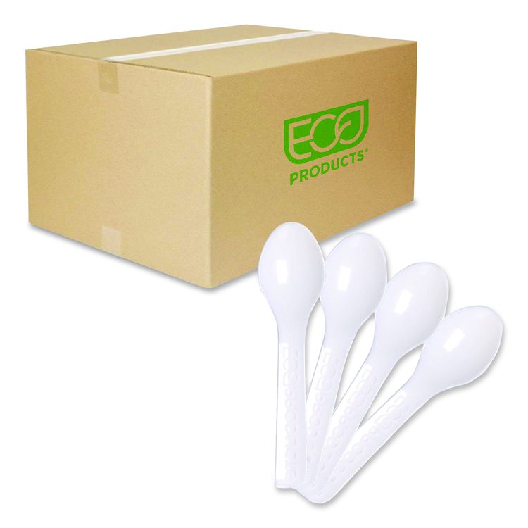 Plantware CPLA Tasting Spoon, Plastic, 3", White, 2,000/Carton