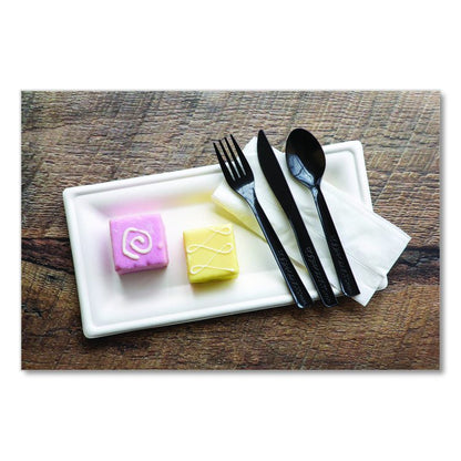 100% Recycled Content Cutlery, Fork, Plastic, Black, 50/Pack, 20 Packs/Carton