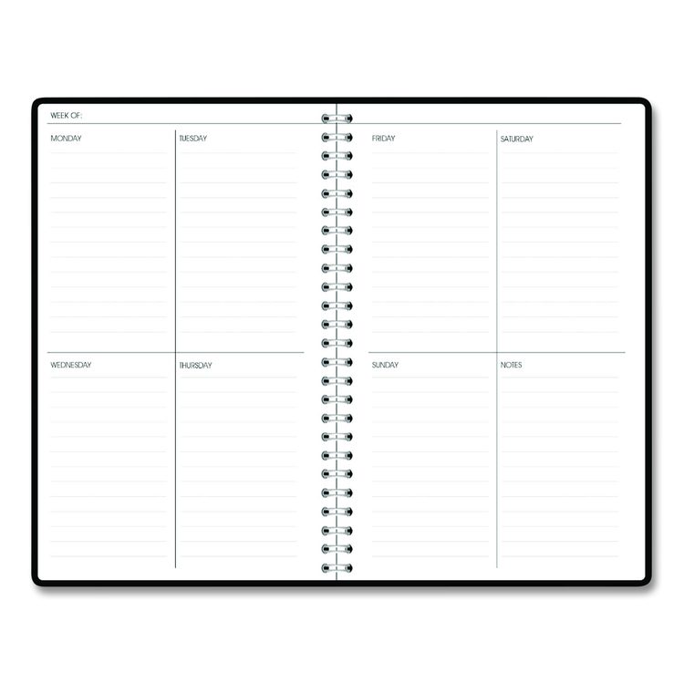 Recycled Non-Dated Monthly/Weekly Planner, Flower Tiles, Tan/Black/White Cover, Undated