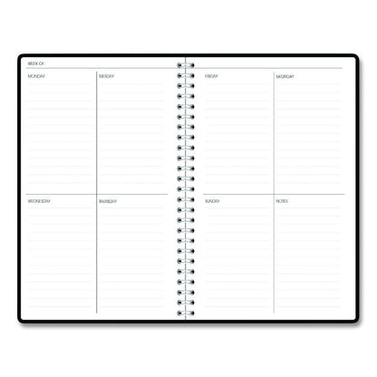 Recycled Non-Dated Monthly/Weekly Planner, Flower Tiles, Tan/Black/White Cover, Undated