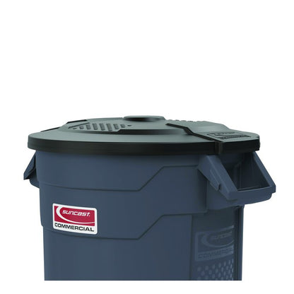 Utility Trash Can Lid for 32 gal Trash Can, 22.22" Diameter x 3", Black