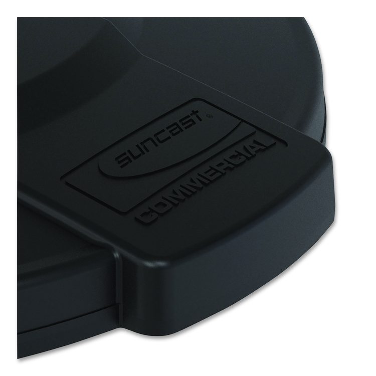 Utility Trash Can Lid for 44 gal Trash Can, 24.88" Diameter x 3", Black
