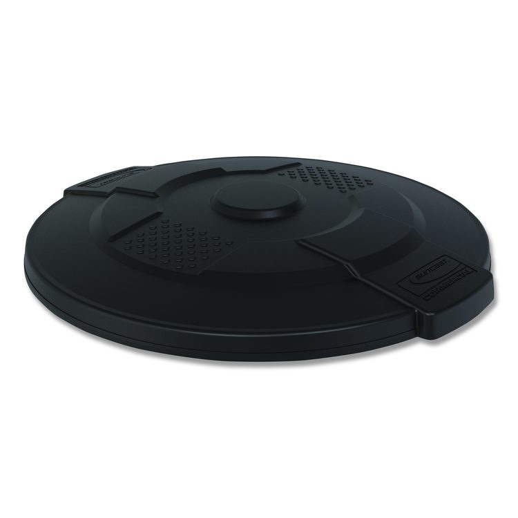 Utility Trash Can Lid for 44 gal Trash Can, 24.88" Diameter x 3", Black