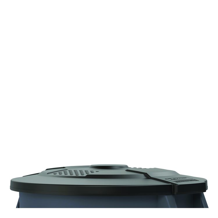 Utility Trash Can Lid for 44 gal Trash Can, 24.88" Diameter x 3", Black