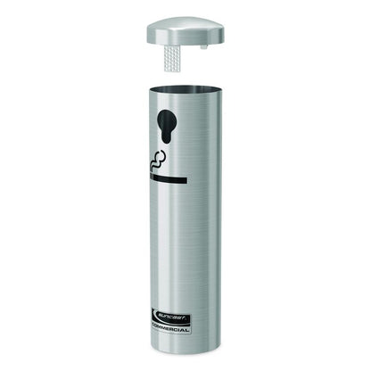 Smokers Ashtray Receptacle Attachment, Stainless Steel, Silver, Black