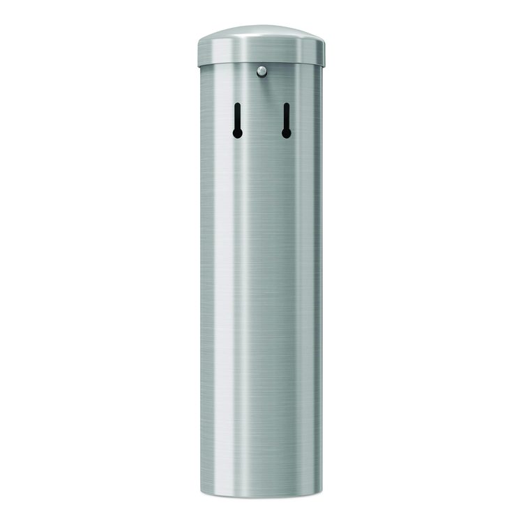 Smokers Ashtray Receptacle Attachment, Stainless Steel, Silver, Black