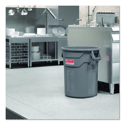 Injection Molded Utility Trash Can, 20 gal, Resin, Gray