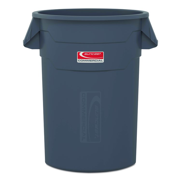 Injection Molded Utility Trash Can, 20 gal, Resin, Gray