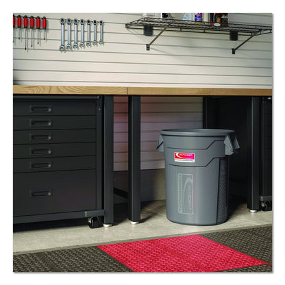 Injection Molded Utility Trash Can, 20 gal, Resin, Gray