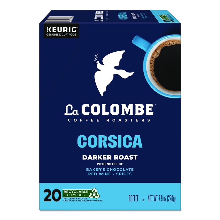 Coffee K-Cup Pods, Corsica Dark Roast, 20/Box
