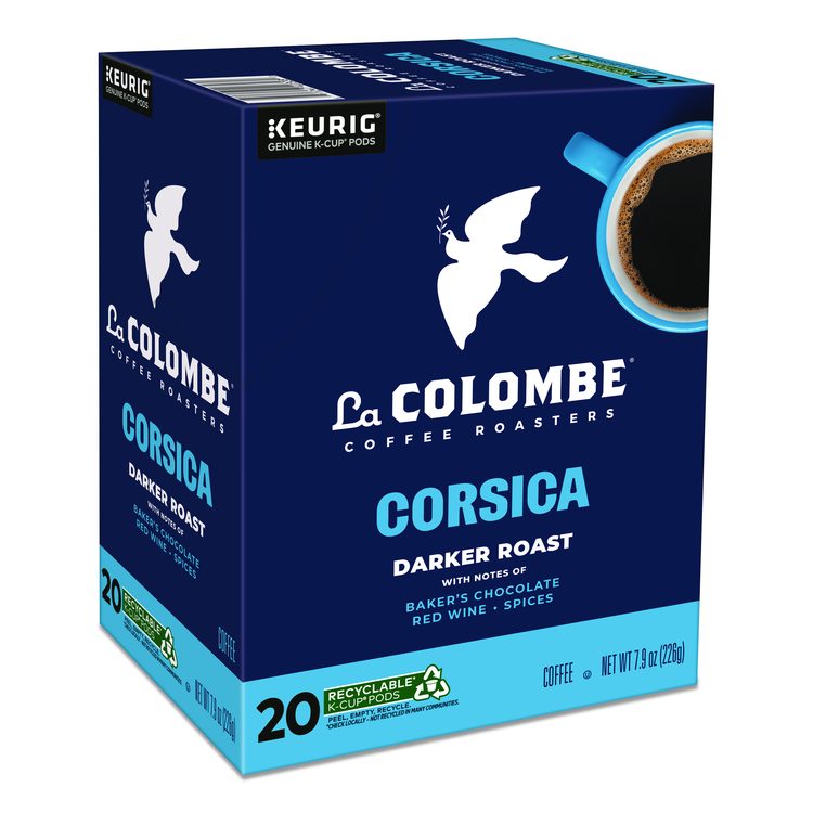 Coffee K-Cup Pods, Corsica Dark Roast, 20/Box