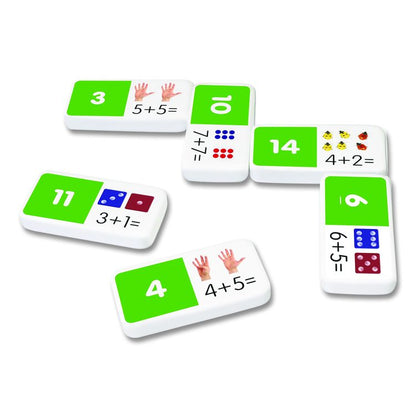 Addition Dominoes, 1 to 2 Players, Grades K to 2, 28 Pieces