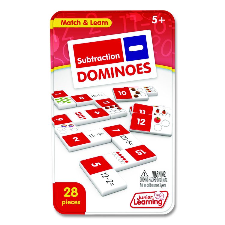 Subtraction Dominoes, 1 to 2 Players, Grades K to 5, 28 Pieces