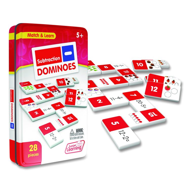 Subtraction Dominoes, 1 to 2 Players, Grades K to 5, 28 Pieces