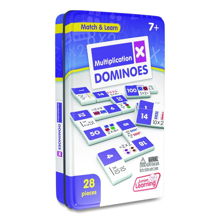 Multiplication Dominoes, 1 to 2 Players, Grades 2 to 4, 28 Pieces