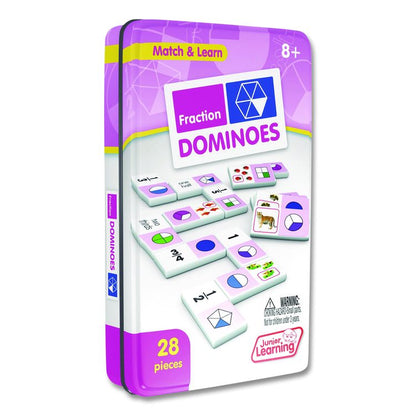 Fraction Dominoes, 1 to 2 Players, Grades 3 to 7, 28 Pieces