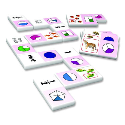 Fraction Dominoes, 1 to 2 Players, Grades 3 to 7, 28 Pieces
