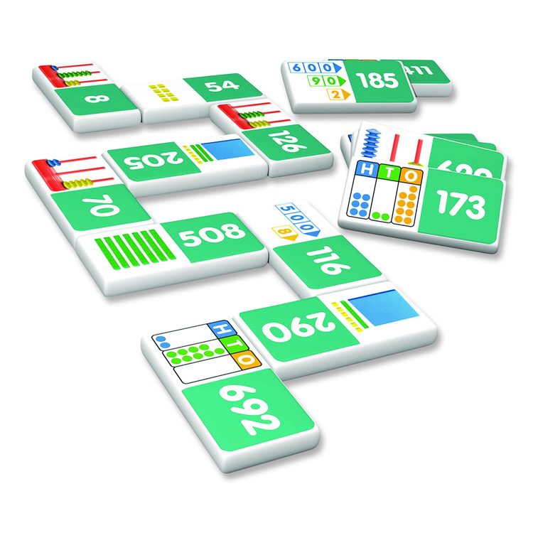 Place Value Dominoes, 1 to 2 Players, Grades 1 to 7, 28 Pieces