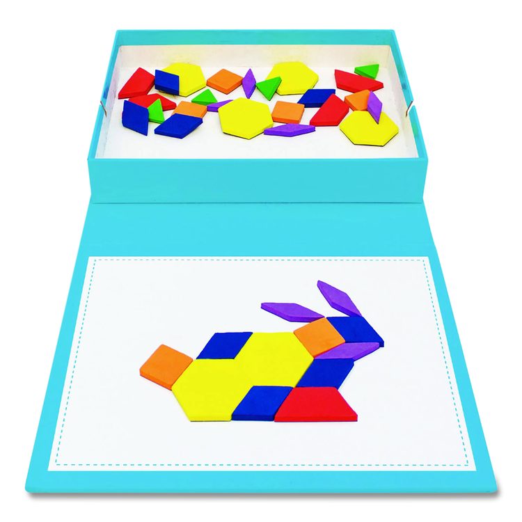 Rainbow Pattern Blocks, Pre-K, 100 Pieces