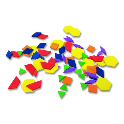Rainbow Pattern Blocks, Pre-K, 100 Pieces