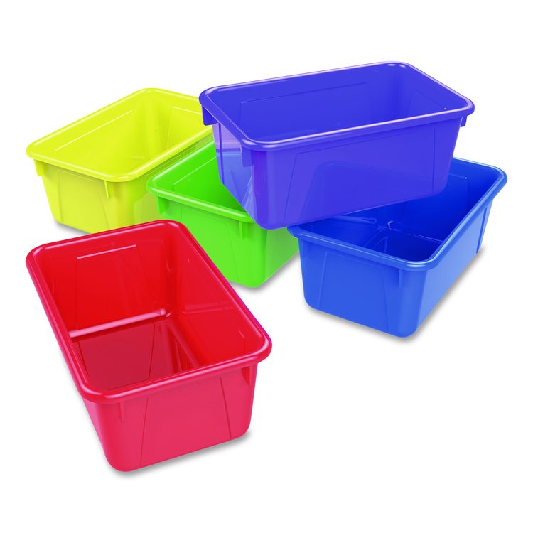 Cubby Bins, 7.8 x 12.2 x 5.1, Assorted Colors, 5/Carton