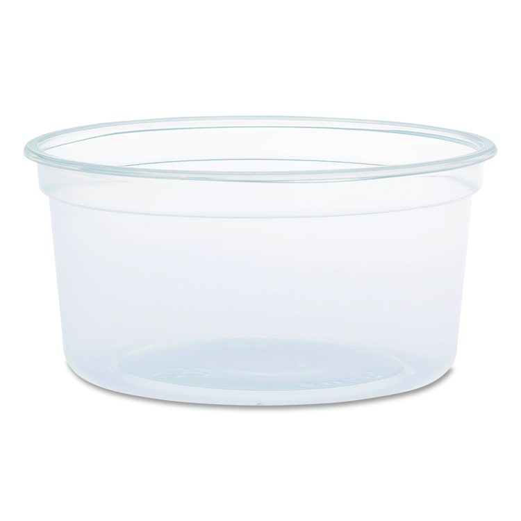 MicroGourmet Food Containers, 12 oz, 4.68" Diameter x 2.25"h, Clear, Plastic, 500/Carton