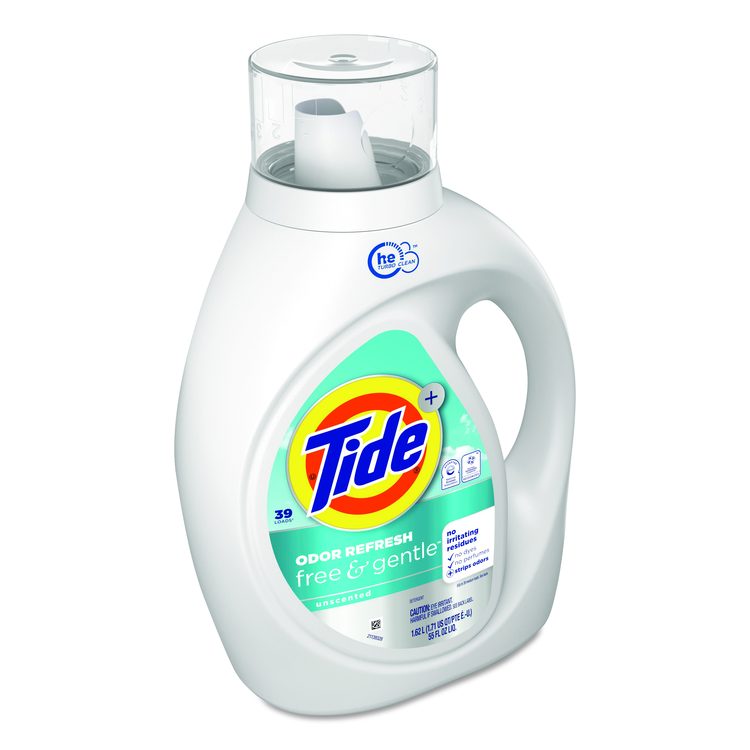 Free and Gentle Odor Refresh Liquid Laundry Detergent, 39 Loads, 55 oz Bottle, 4/Carton