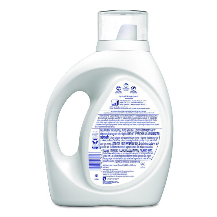 Free and Gentle Odor Refresh Liquid Laundry Detergent, 39 Loads, 55 oz Bottle, 4/Carton